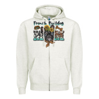 Oatmeal Heather french bulldog mom Zipper Hoodie - BarkalooDesign