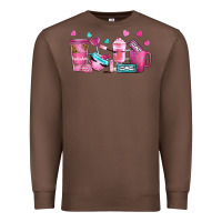Chestnut lash hustler with eyelashes coffee cups Premium Sweatshirt - NancyCooperArtShop