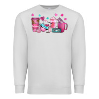 Dove Grey lash hustler with eyelashes coffee cups Premium Sweatshirt - NancyCooperArtShop