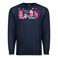Navy lash hustler with eyelashes coffee cups Premium Sweatshirt - NancyCooperArtShop