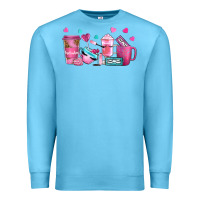 Ocean Blue lash hustler with eyelashes coffee cups Premium Sweatshirt - NancyCooperArtShop