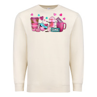 Sandshell lash hustler with eyelashes coffee cups Premium Sweatshirt - NancyCooperArtShop