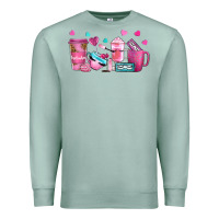 Seafoam lash hustler with eyelashes coffee cups Premium Sweatshirt - NancyCooperArtShop
