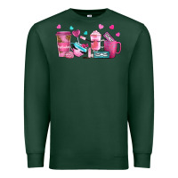 Sports Green lash hustler with eyelashes coffee cups Premium Sweatshirt - NancyCooperArtShop