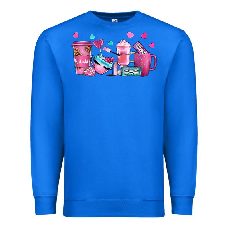 Lash Hustler With Eyelashes Coffee Cups Premium Sweatshirt by NancyCooperArtShop | Teevron