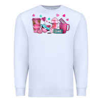 White lash hustler with eyelashes coffee cups Premium Sweatshirt - NancyCooperArtShop