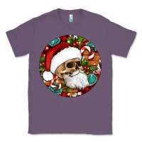 Lavender Christmas hippie skeleton santa ornament Classic Tee - Artiststas