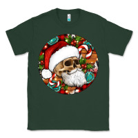 Sports Green Christmas hippie skeleton santa ornament Classic Tee - Artiststas