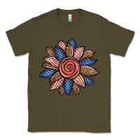 Army Green american sunflower Classic Tee - BundleAndBundleShop
