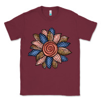 Burgundy american sunflower Classic Tee - BundleAndBundleShop