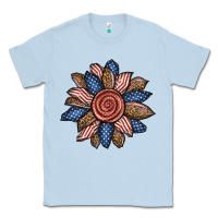 Dusty Blue american sunflower Classic Tee - BundleAndBundleShop