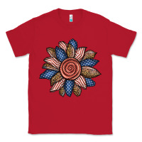 Red american sunflower Classic Tee - BundleAndBundleShop