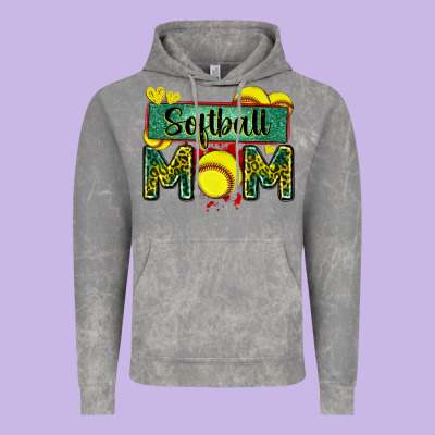 Softball Mom With Leopard Vintage Hoodie Designed By Zillion Design Studio