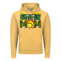 Vintage Mustard softball mom with leopard Vintage Hoodie - Zillion Design Studio