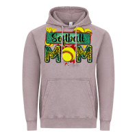 Vintage Zinc softball mom with leopard Vintage Hoodie - Zillion Design Studio