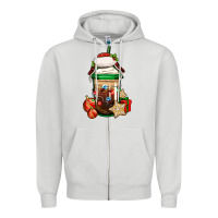 Dove Grey Christmas vacation trapper hat coffee cup Zipper Hoodie - Jasminsmagicworld