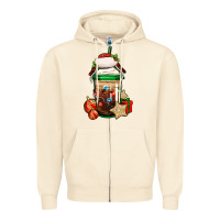 Sandshell Christmas vacation trapper hat coffee cup Zipper Hoodie - Jasminsmagicworld