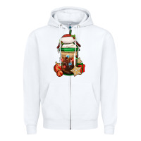White Christmas vacation trapper hat coffee cup Zipper Hoodie - Jasminsmagicworld