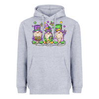 Heather Grey mardi gras gnomes Heavyweight Hoodie - MaliasSmallBusiness