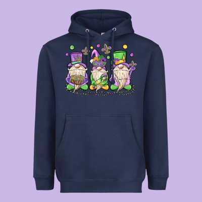 Mardi Gras Gnomes Heavyweight Hoodie Designed By Maliassmallbusiness