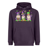 Plum mardi gras gnomes Heavyweight Hoodie - MaliasSmallBusiness