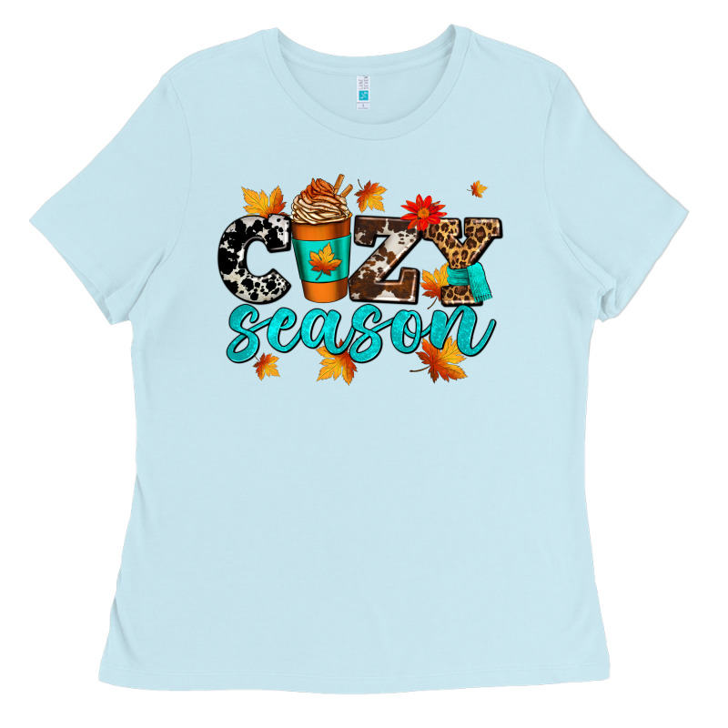 Cozy Season With Coffee Cup Ladies Tee by AdoDesignShop | Teevron