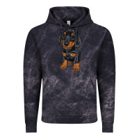 Cloud Black dachshund puppy Vintage Hoodie - RanaPortraitStore