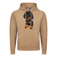 Vintage Coffee dachshund puppy Vintage Hoodie - RanaPortraitStore