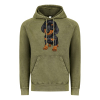 Vintage Olive dachshund puppy Vintage Hoodie - RanaPortraitStore