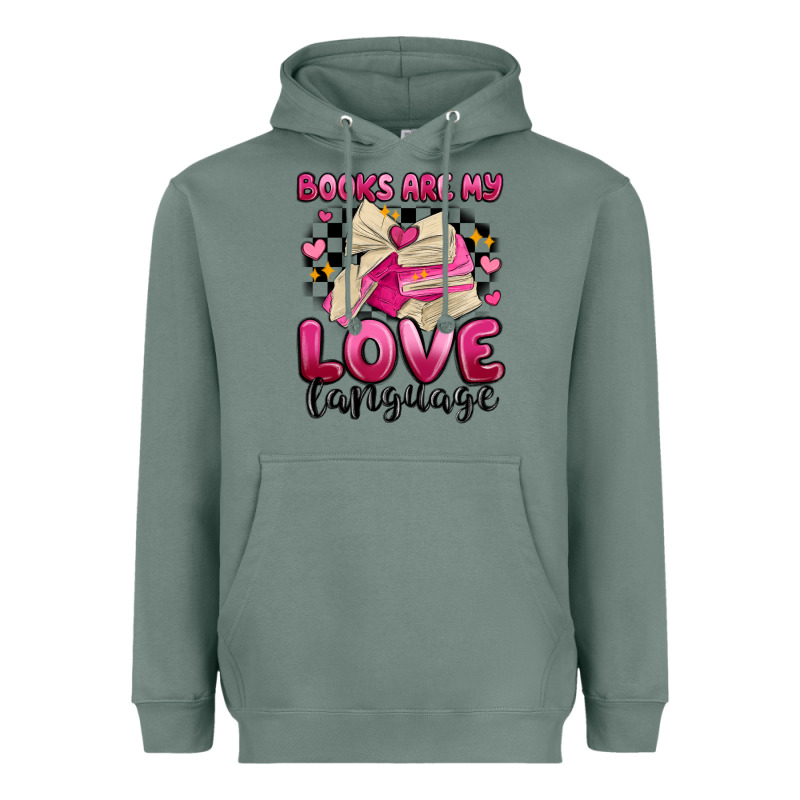 Books Are My Love Language Heavyweight Hoodie by MaliasSmallBusiness | Teevron