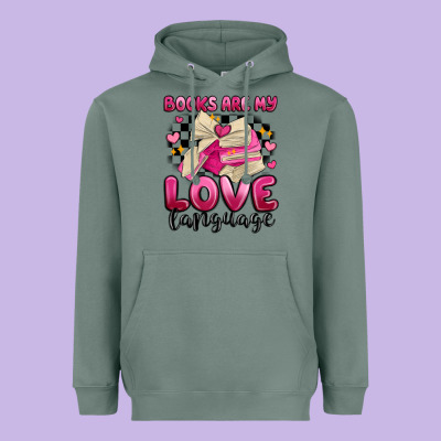 Books Are My Love Language Heavyweight Hoodie Designed By Maliassmallbusiness