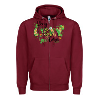 Burgundy st. patricks day very lucky cma Zipper Hoodie - BarkalooDesign