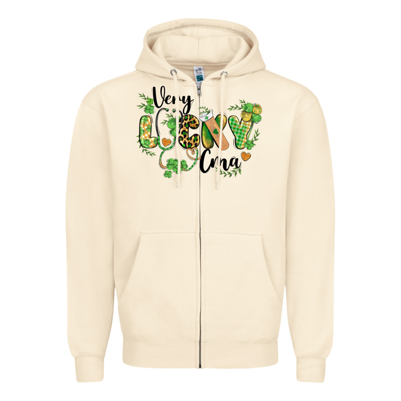 St. Patricks Day Very Lucky Cma Zipper Hoodie by BarkalooDesign | Teevron