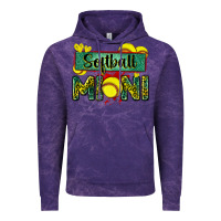 Cloud Purple softball mini with leopard Vintage Hoodie - Zillion Design Studio