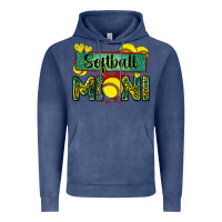 Vintage Denim softball mini with leopard Vintage Hoodie - Zillion Design Studio