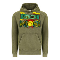 Vintage Olive softball mini with leopard Vintage Hoodie - Zillion Design Studio