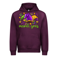 Mauve Wine Mardi Gras with jester Urban Hoodie - NancyCooperArtShop