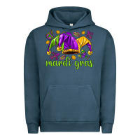 Pigment Midnight Navy Mardi Gras with jester Urban Hoodie - NancyCooperArtShop
