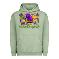 Pigment Oil Green Mardi Gras with jester Urban Hoodie - NancyCooperArtShop
