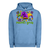 Pigment Pebble Blue Mardi Gras with jester Urban Hoodie - NancyCooperArtShop