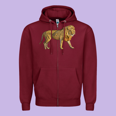 Lion Zipper Hoodie Designed By Lillyallendesigns