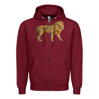 Burgundy lion Zipper Hoodie - LillyAllenDesigns