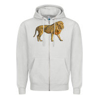 Dove Grey lion Zipper Hoodie - LillyAllenDesigns