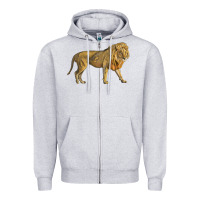 Heather Grey lion Zipper Hoodie - LillyAllenDesigns