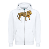 White lion Zipper Hoodie - LillyAllenDesigns