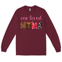 Burgundy highland cow one loved mama Long Sleeve Tee - JahusDesignShop