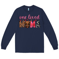Navy highland cow one loved mama Long Sleeve Tee - JahusDesignShop