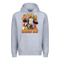 Heather Grey Happy Easter Day Premium Hoodie - LillyAllenDesigns