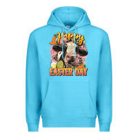 Ocean Blue Happy Easter Day Premium Hoodie - LillyAllenDesigns