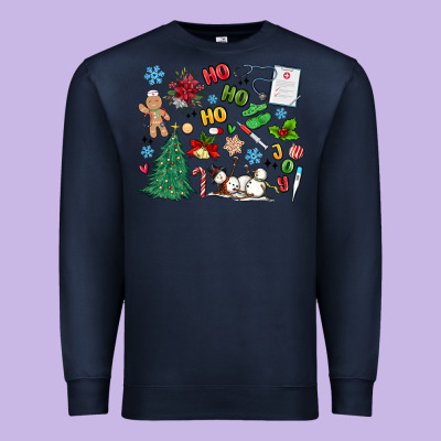 Nurse Christmas Premium Sweatshirt Designed By Maliassmallbusiness